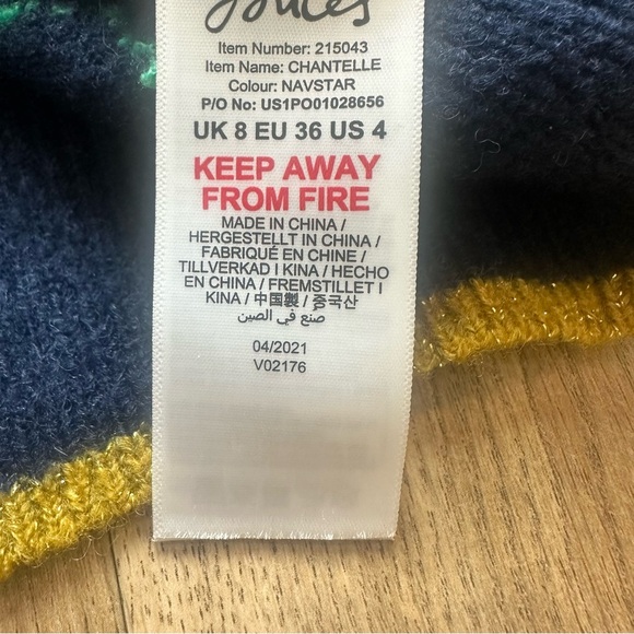 Joules Chantelle Intarsia Navy Star Sweater Size 4 - Picture 12 of 14